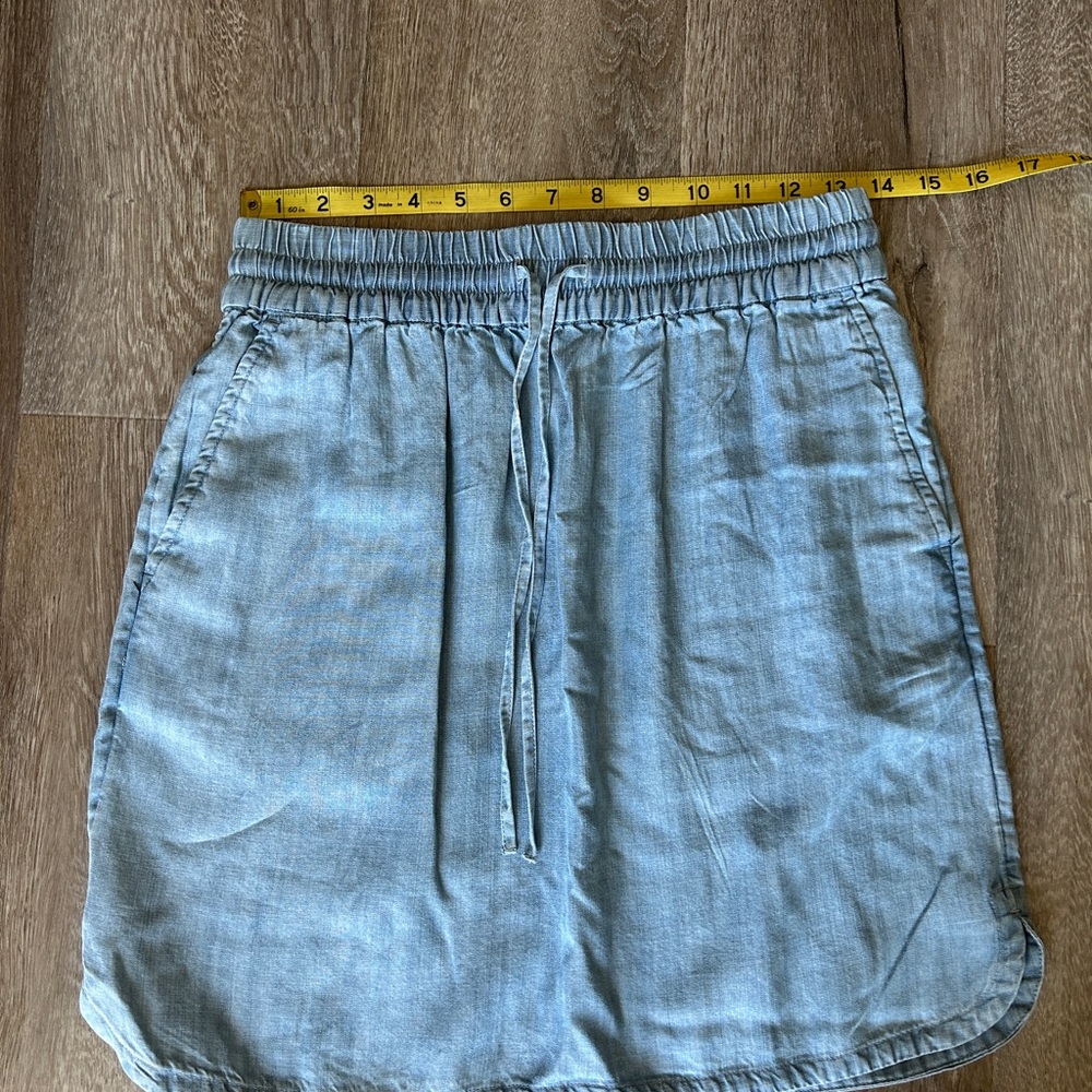 LOFT Blue Mini Skirt Tie Front